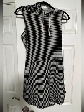 Windsor Striped Sleeveless Hoodie Dress